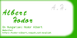 albert hodor business card